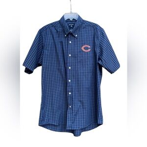 Antigua Chicago Bears Blue/Orange Casual Button Down Shirt Lightweight Cotton